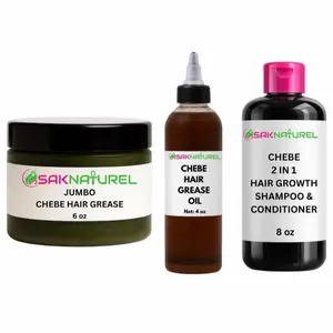 BUNDLE CHEBE HAIR GREASE & OIL Rosemary Fenugreek Hair Growth oil - Long Hair - Thick Hair -  Hair Growth - Indian Ayurverdic Hair growth oil - Rosemary Hair Oil - Hibiscus Hair growth oil - Chebe Hair Growth Oil Organic - Herbal Haircare Peppermint