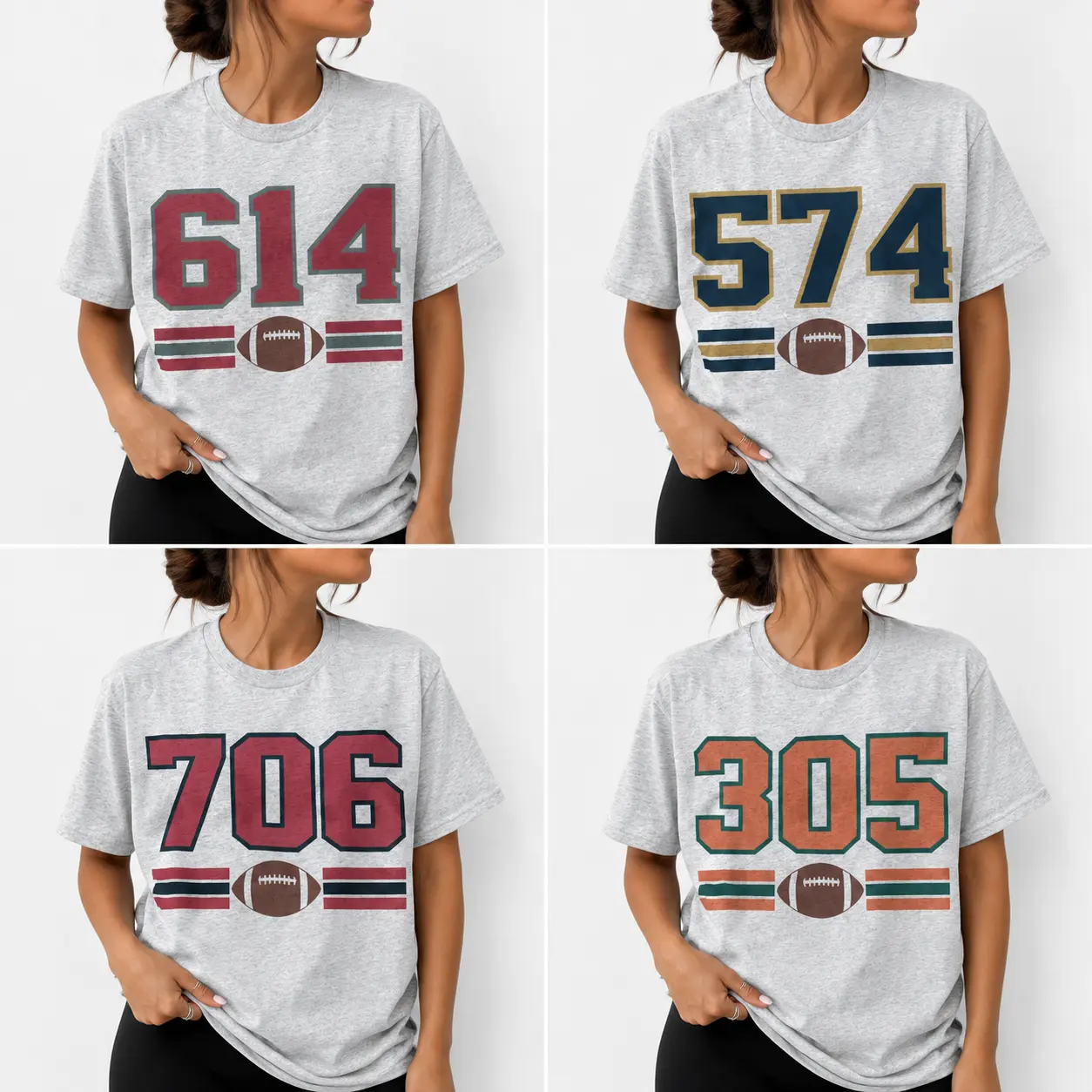 College Football Area Code T Shirt