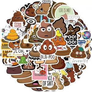 Poop Pattern Sticker, 60pcs/set Cute Cartoon Poop Sticker, Decorative Sticker for Laptop Computer Water Bottle, Ornaments