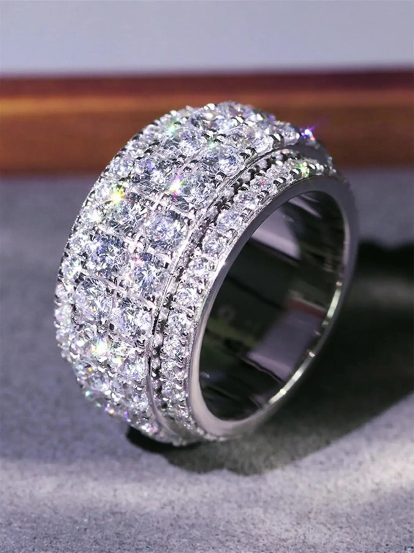 Rhinestone Decorated Ring, Fashion Accessories for Women for Party and Daily Clothing Decor, Trends Wedding Anniversary Party Jewelry Gift