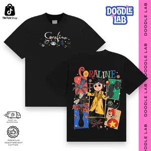 Coraline Jones Graphic Tees • Hoodie Streetwear • Vintage Gildan Crewneck T-Shirt • Aesthetic Movie Graphic Inspired • Heavyweight Menswear Comfort Cotton
