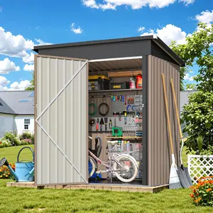 YODOLLA 5'x3' Outdoor Storage Shed with Waterproof Floor, Compact Metal Garden Sheds for Small Spaces, Stable & Durable Design, All-Weather Protection, Easy Installation
