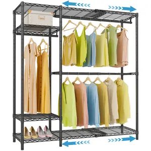 VIPEK X20 Expandable Wardrobe Closet Organizer – Heavy Duty Clothes Rack with Adjustable Rods & Shelves, Portable Wardrobe for Small Room & Closet (3'3"–4'8") Floor Standing Display