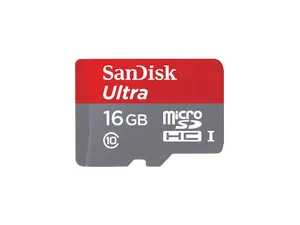SanDisk 16GB Ultra microSDHC UHS-I/Class 10 Memory Card with Adapter, Speed Up to 80MB/s (SDSQUNC-016G-GN6MA)