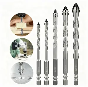 Industrial grade drill bit set, industrial cemented carbide serrated eccentric drill, M2 tap with UltraTiAIN coating, tapping and deburring, K5 impact-resistant anti-slip drill bit, titanium alloy, high magnetic screwdriver bit