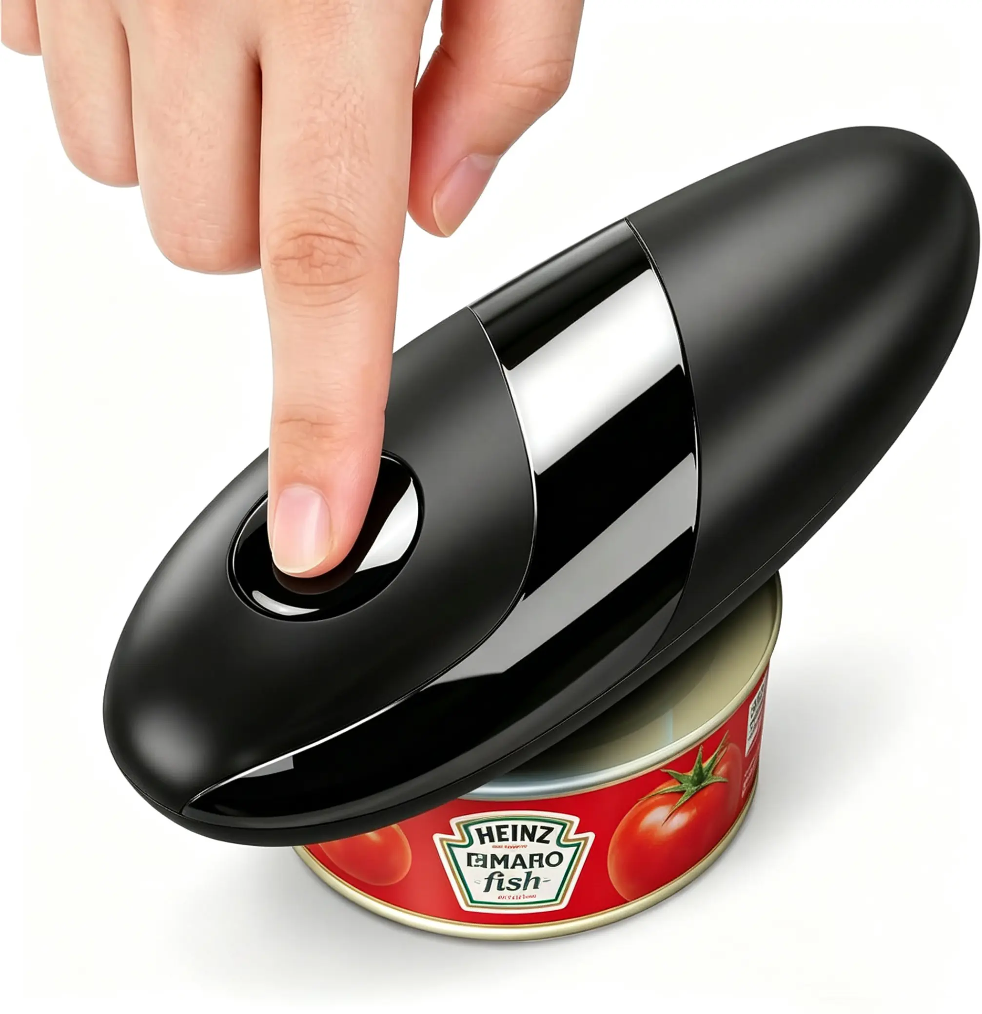 Electric Can Opener, One-Touch Automatic Can Opener Achieve Safe Rapid Can Opening, Battery-powered Can Opener for Home Outdoor Camping Use, One-Touch Hands-Free Design, Fits Almost All Can Sizes(Batteries not Included)