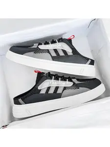 Breathable Mesh Men's Half Slipper Retro Colorblock Two-Wear Casual Shoes Large Size, Comfortable and Stylish Footwear