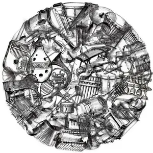 50 Transparent Cartoon Instrument Stickers Pack, Waterproof Pet Decorative Guitar Notebook Stickers, Handmade Journal Supplies, Musical Theme