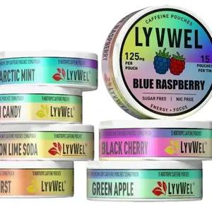 7 Cans 125mg Caffeine Pouches Zero Sugar Blue Raspberry Flavor Upper Energy Deckys Extreme Energy Boost New Energy Sport Beverage Drink Low-Calorie