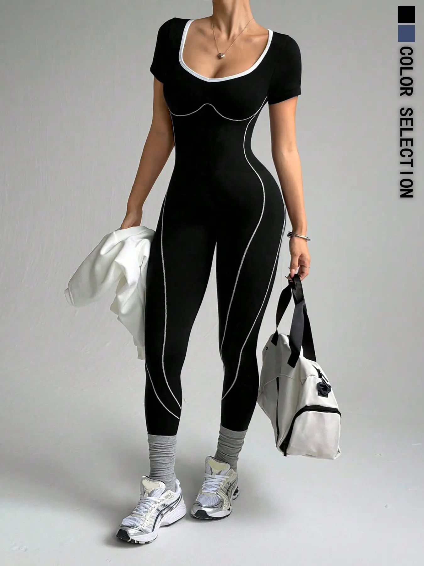 Women's Seamless Sporty Tight Fitting Jumpsuit, Yoga Workout One-Piece, Suitable for Daily Wear, Running, Training, Travel & Cycling, Comfy All-Season Knitted Sportswear, Stretchy Jumpsuit