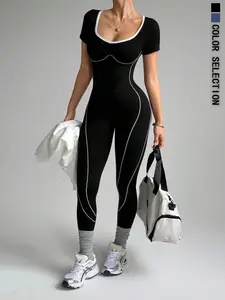 Women's Sporty Jumpsuit for Daily Wear, Running, Training, Travel, Cycling, Seamless Knitted Yoga Suit & All-Seasons, Sporty Comfy Jumpsuit