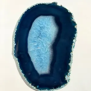Dyed blue agate slab