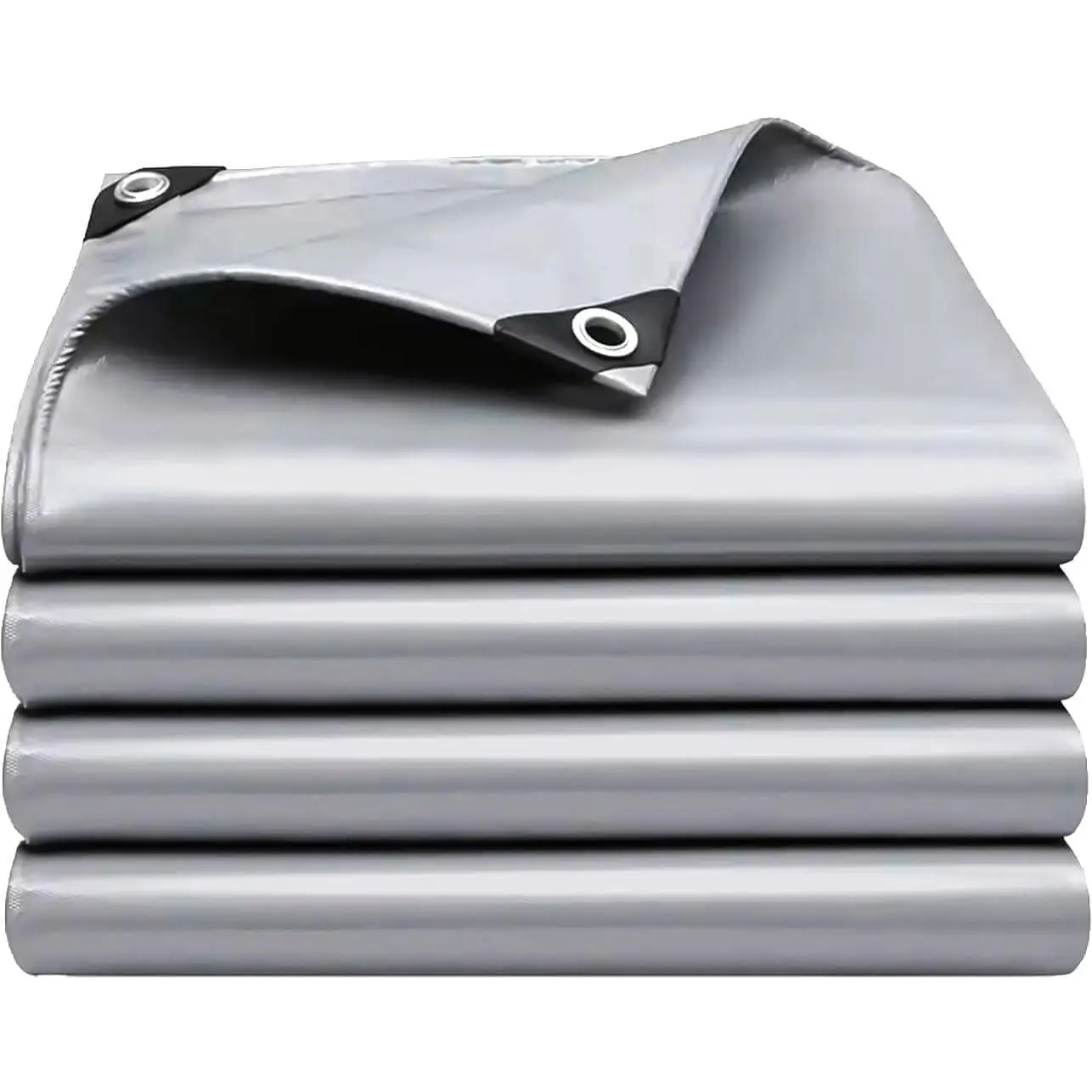 16x20 FT Virgin PE Heavy Duty Waterproof Tarp (12 Mil) - Camping Accessories with Grommets, Reinforced Edges, UV/Tear/Fade Resistance, Secure Fit Outdoor Utility Cover for Patio Camping, Outdoor Cover, Multi-Size, Rust-Proof Grommets, Silver-12 Mil, Campi