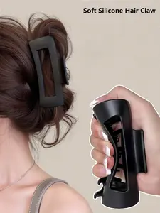 Soft Silicone Hair Claw, High-End Anti-Drop Unbreakable Hair Clip, Square Hair Soft Claw Clips for Women, Flexible Clawclip for Thick Hair, Lightweight Large Cozy Clip Special soft hairpins, suitable for various occasions, 2026 New Design Hair Accessories