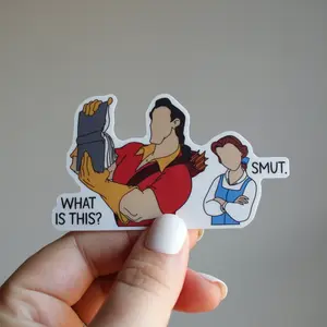 Belle Bookworm Smut Sticker, Beauty and the Beast, Belle and Gaston, Spicy Reading, Vinyl Sticker