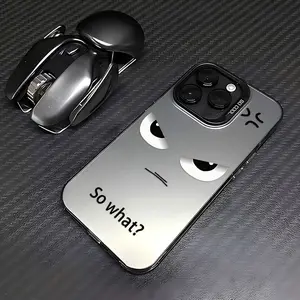 Black Frosted Face Mobile Phone Case with Angry Expression Case for IPhone 17 Pro Max 16 Plus 15 14 13 12 11 Air E Shockproof Non Slip Military-Grade Protection Slim Cover Cellphone Protective Casing