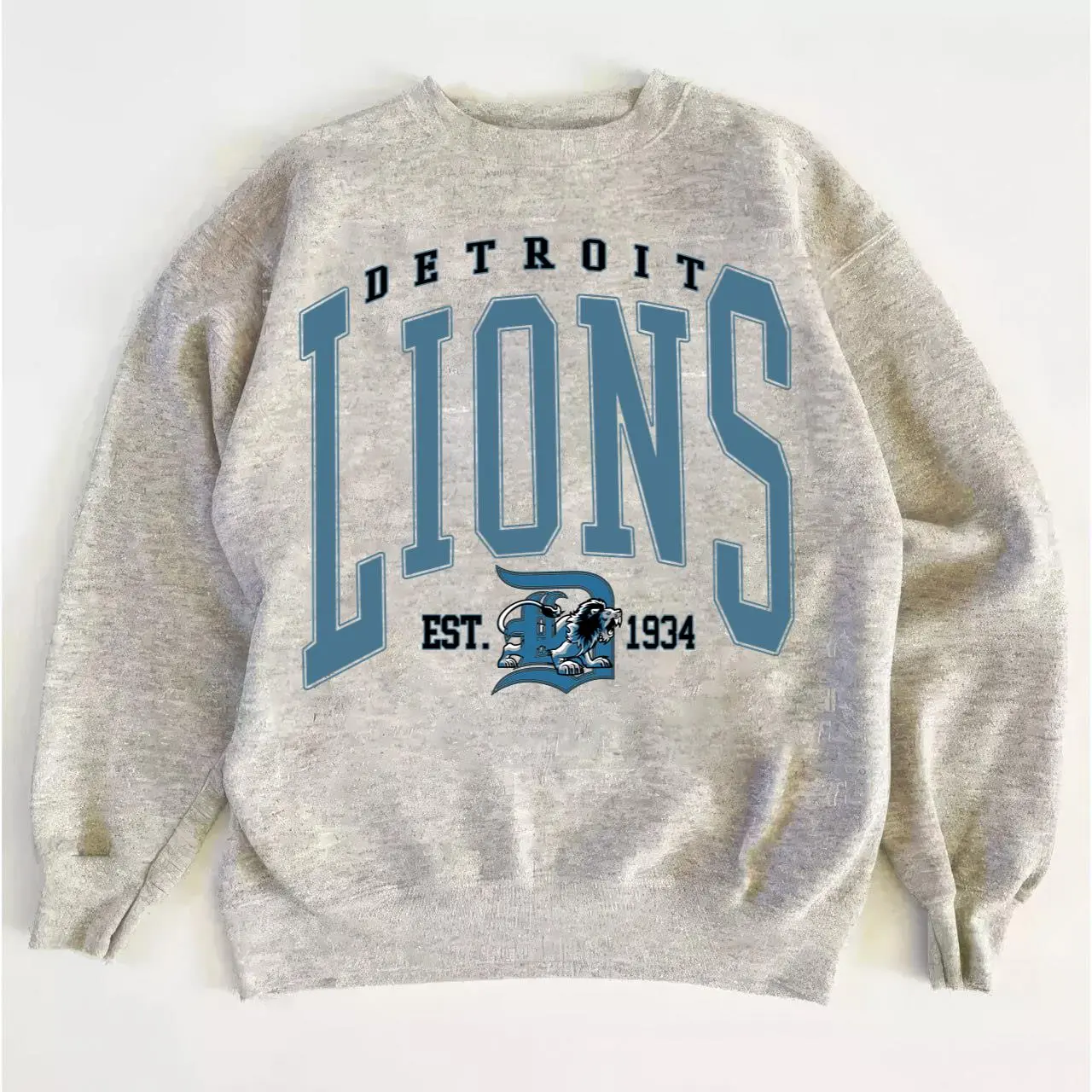 Lions Football Sweatshirt, American Football Crewneck Pullover for Fans