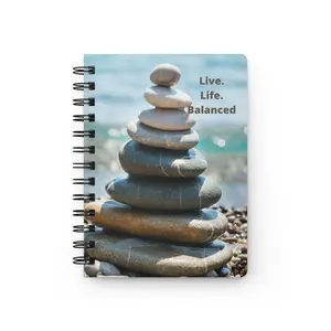 Live. Life. Balanced Ocean Inspirational Spiral Journal