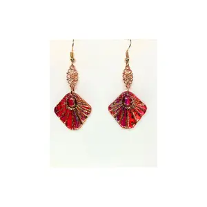 Rose Gold Collection Dangle Earrings with Rose Gold Charm-Crafting By BB