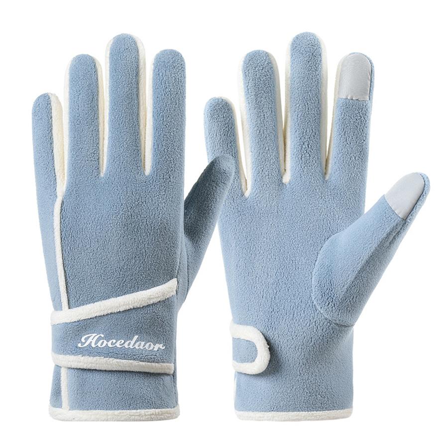 Women's Color Block Fleece Winter Gloves - Soft, Warm, Touch Screen Compatible for Driving (Sports & Outdoor Accessories)