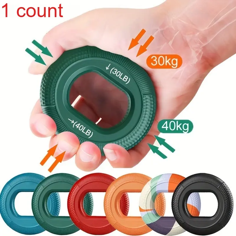 Silicone Grip Strengthener, Strength Training Equipment, Finger Strength Trainer Manual Exercise Equipment Hand Muscle Enhancing Grip Ring Rehabilitation Fitness Grip Ball Unisex Workout Hand Gripper