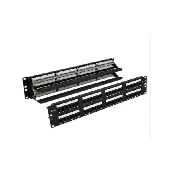 48 Port Cat6 Patch Panel, Black