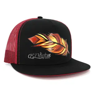 Pluma Black/Maroon flat visor hat