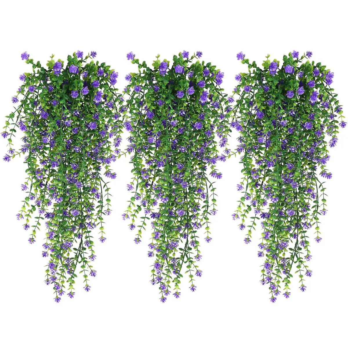 Artificial Flower Boxwood Greenery Ivy Vines, 3 Counts Plastic Plants Garland, Hanging Shrubs Plants for Wedding Party Room Front Porch