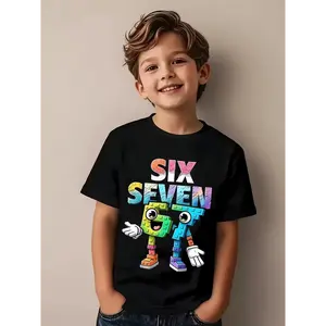 Summer 67 Six Seven Printer Children's T-shirt Cotton Fashion Sport Casual Boy Girl Clothing Casual Boys Girls Short Sleeve Tees