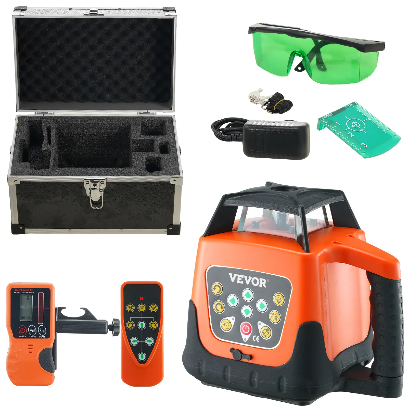 VEVOR Laser Level, Max. 2000ft, 360 Degree Self Leveling Green Cross Line Laser, 5 Rotation Speeds & 4 Scanning Angles Adjustment, IP66 Waterproof Rem
