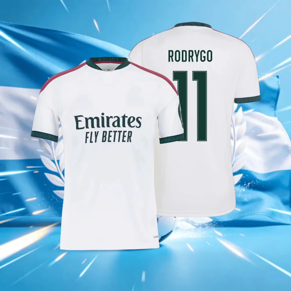 25 26 Home 11# RODRYGO Short Sleeve Soccer Jersey Fans Version White