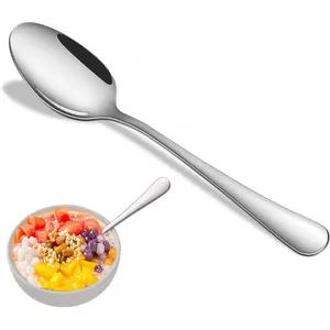 Dinner Spoon Set, 8 Pieces 7.3inch Table Spoons, High-Quality Food-Grade Stainless Steel Table Spoons, Durable Metal Spoons, Dishwasher-Safe Silver Spoons