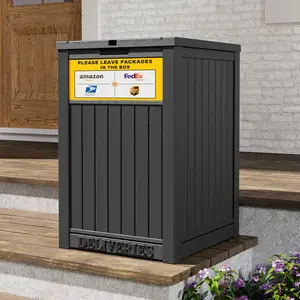 TikTokShopSpringGlowUp Anti-Porch-Piracy Lockable Parcel Box, 48 Gallon Weatherproof Outdoor Delivery Bin for USPS/FedEx