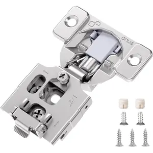 Onus 2-Pack 1/2 Inch Overlay Soft Close Cabinet Hinges, Easiest to Install with Clip- Plate,  Adjustment, Smooth Slow Self Close Hinges - Durable & Quiet Concealed Hinges for  Frame Door