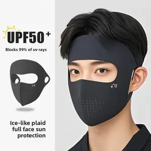 UPF50+ Sunscreen Mask for Men & Women Full Face Ice Silk Breathable Mask for Running Fishing Summer Riding UV Protection summervibes, soft fluffy
