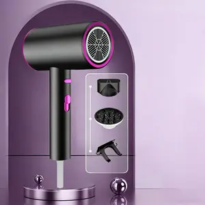 Hair Dryer for Women and Men  Portable Ionic Hairdryer Travel Blow Dryer with Diffuser Nozzle Small Lightweight and Quiet Fast Drying as Salon No Heat Damage