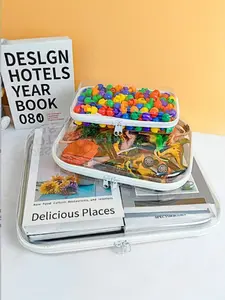 Zippered PVC travel storage bag, Travel organization pouch, Transparent storage box, suitable for toiletries, cosmetics, clothes, toys, PVC household zipper bag