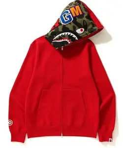 Bape Shark Full Zip Hoodie Red