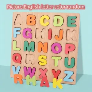 Montessori Wooden Puzzle Board Game, Alphabet Number Shape Matching Toy for Kids, Educational Gift for Children Learning Letters Numbers Shapes, Shape Recognition Puzzles