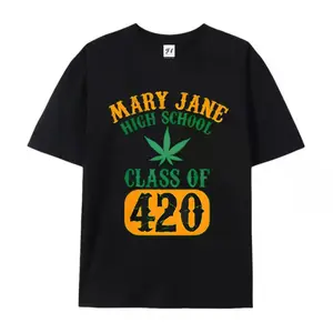 Men's Class of 420 Weed Graphic Tee - 100% Fabric, Crew Neck, Short Sleeve, Regular Fit, Perfect for Weekend and All-Season Casual Style