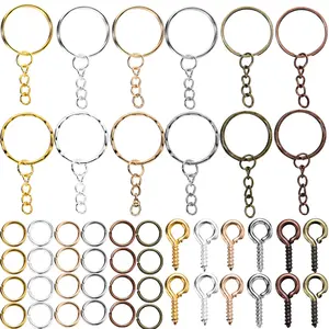 110/220pcs/Set Keychain Open Jump Rings Eye Pins Jewelry Making Accessories Kits for DIY Epoxy Resin Key Chain Key Ring Pendants