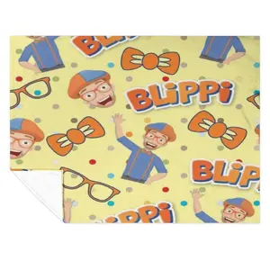 B-Blippi fLANNEL Blanket - Soft Lightweight Funny Bedding Art Fleece for Sofa Bed Camping Halloween Christmas GiftD910-194