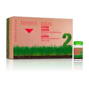 SALERM Intensive Scalp Serum Biokera Natura 6 x 10 ml Fortifying Hair Treatment for Women and Men with Ginseng and Ginkgo Biloba Strengthens Weakened Hair