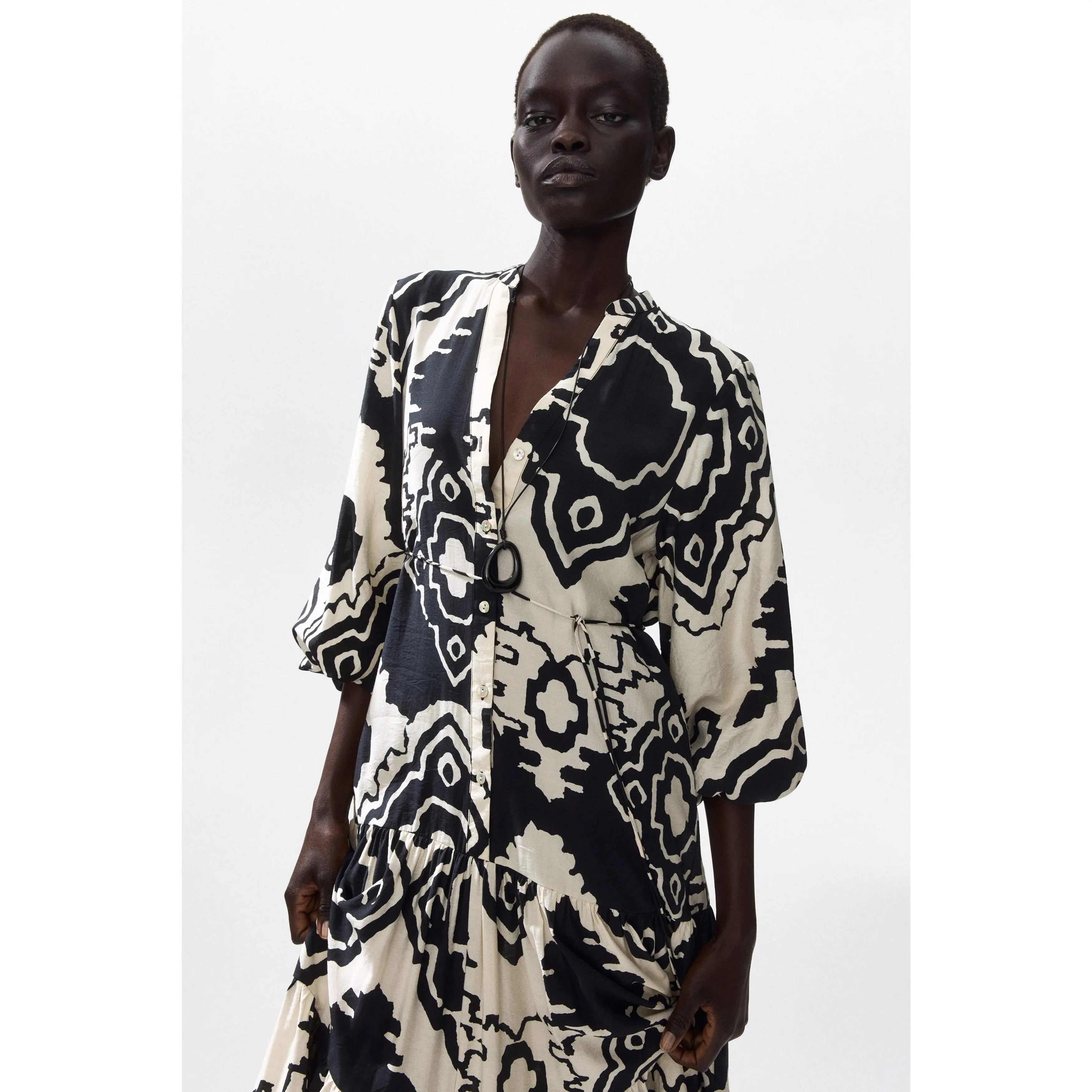 H&M Printed tiered dress