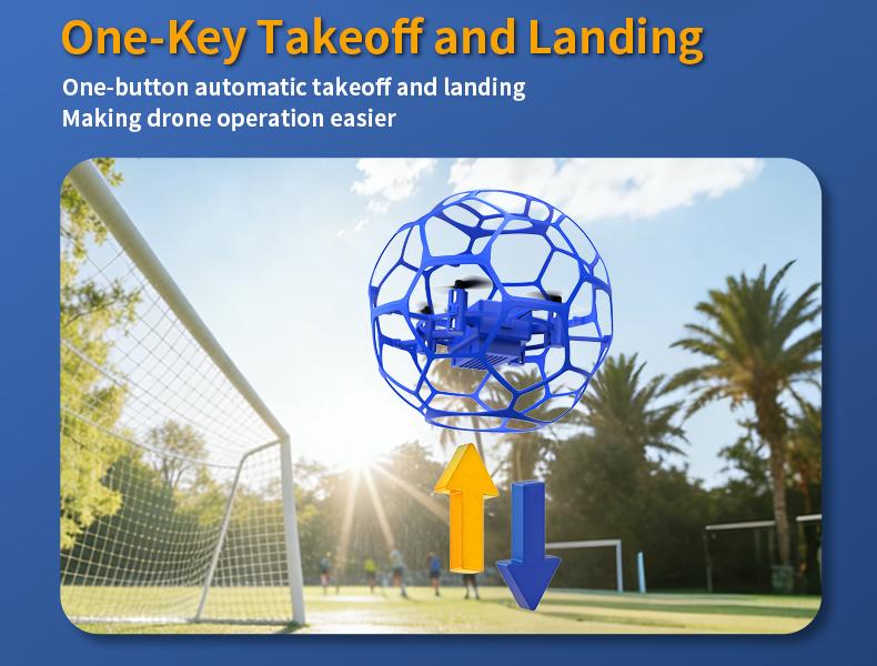 Mini Soccer Drone, Beginner Friendly, 360° Flip Stunt, Indoor Outdoor Quadcopter