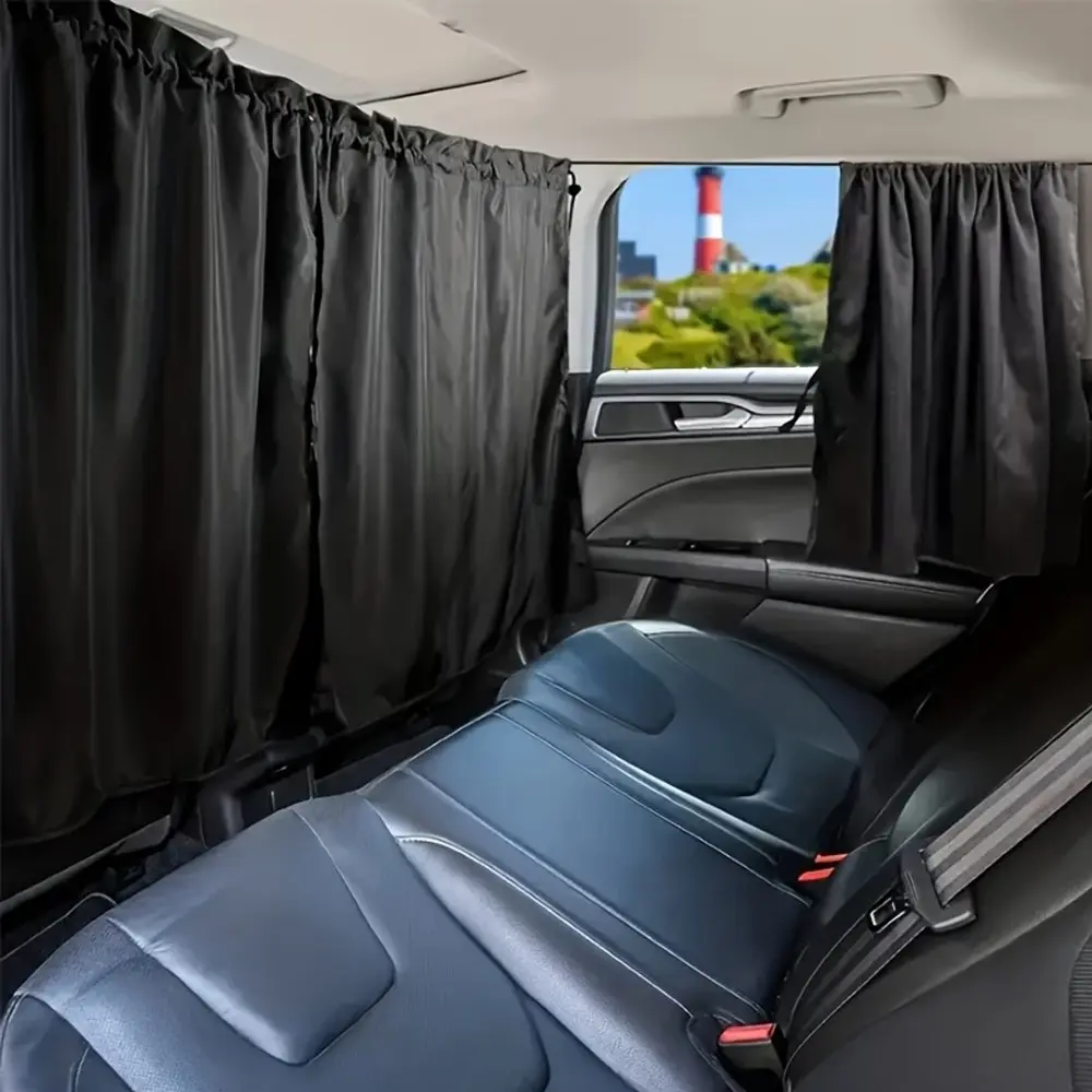 Four-piece car privacy curtain set universal car window sunshade provides sun protection and light blocking specially designed for travel camping napping and parking Car Sunshade Curtains Sun Shades For Car Windows