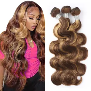 Ishow 4 27 Highlighted Hair Bundles Body Wave Human Hair Extension 1 3 4 Bundles Colored Human Hair Weave Bundles