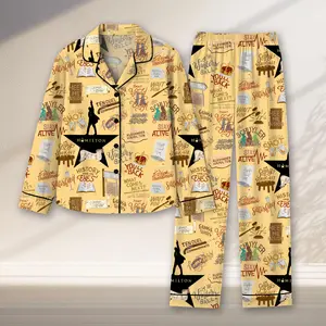 Hamilton Musical Pajama Set, Broadway Theater Sleepwear, Alexander Hamilton Eliza PJs, Revolutionary Nightwear, Gift for Him and Her