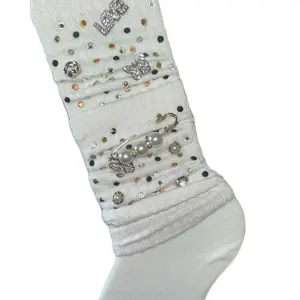 Bling Bedazzled Slouch Socks