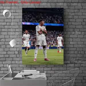 1 piece/set frameless canvas painting print poster, Classic Football player art，mbappe， a perfect gift for football loves, ideal gift for bedroom, living room, dorm hallway, kitchen, mural, wall decoration, room decor